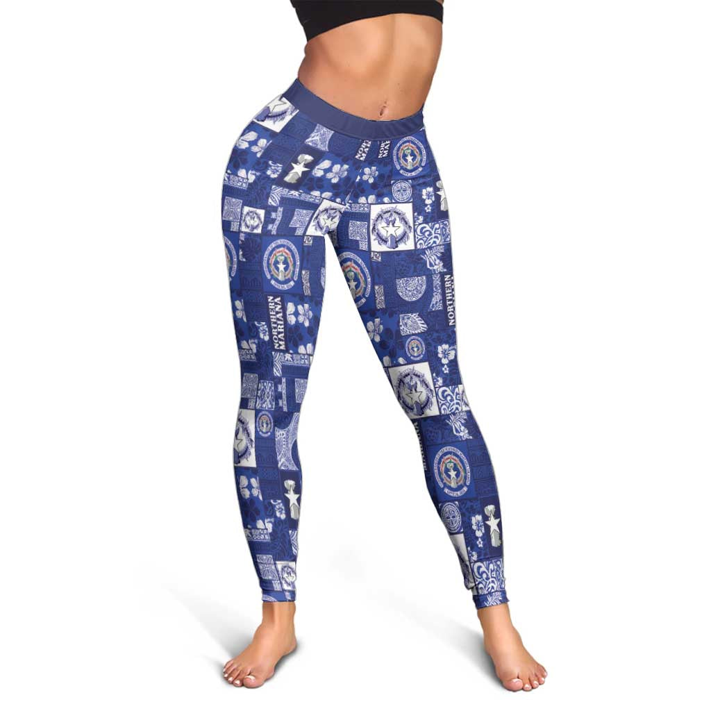 Northern Mariana Islands Magof Nochebuena Leggings Pacific Patchwork Xmas Vibes - Polynesian Pride