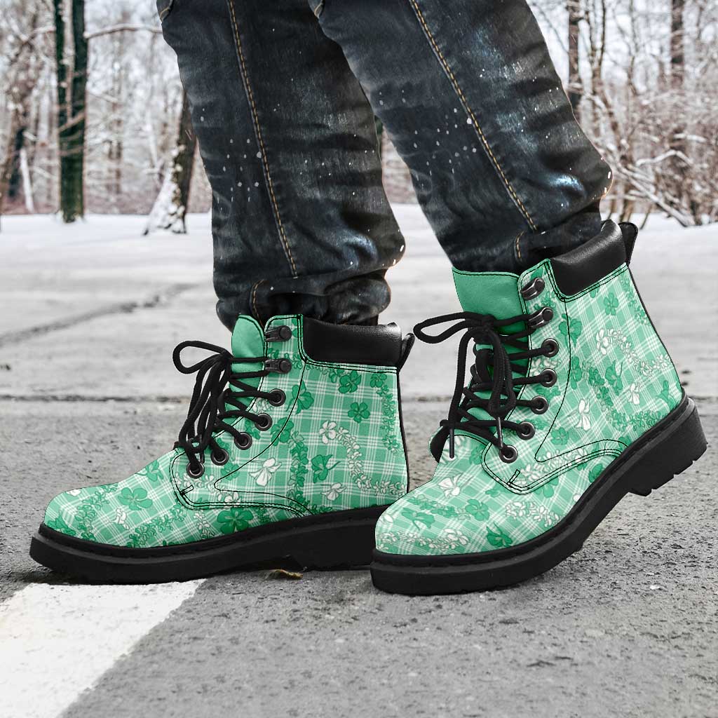 Omaomao Aloha Hawaii All Season Boots Plumeria Lei With Palaka Motif - Polynesian Pride