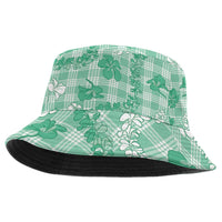 Omaomao Aloha Hawaii Bucket Hat Plumeria Lei With Palaka Motif - Polynesian Pride