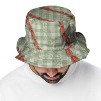 Omaomao Aloha Hawaii Bucket Hat Rosebud Lei With Palaka Motif - Polynesian Pride