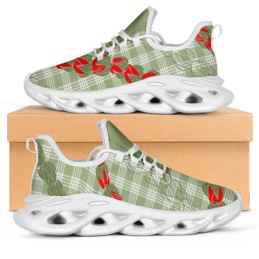 Omaomao Aloha Hawaii Clunky Sneakers Rosebud Lei With Palaka Motif - Polynesian Pride