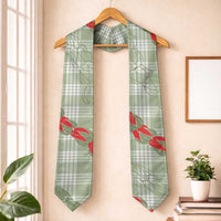 Omaomao Aloha Hawaii Graduation Stole Rosebud Lei With Palaka Motif LT14 One Size Green - Polynesian Pride