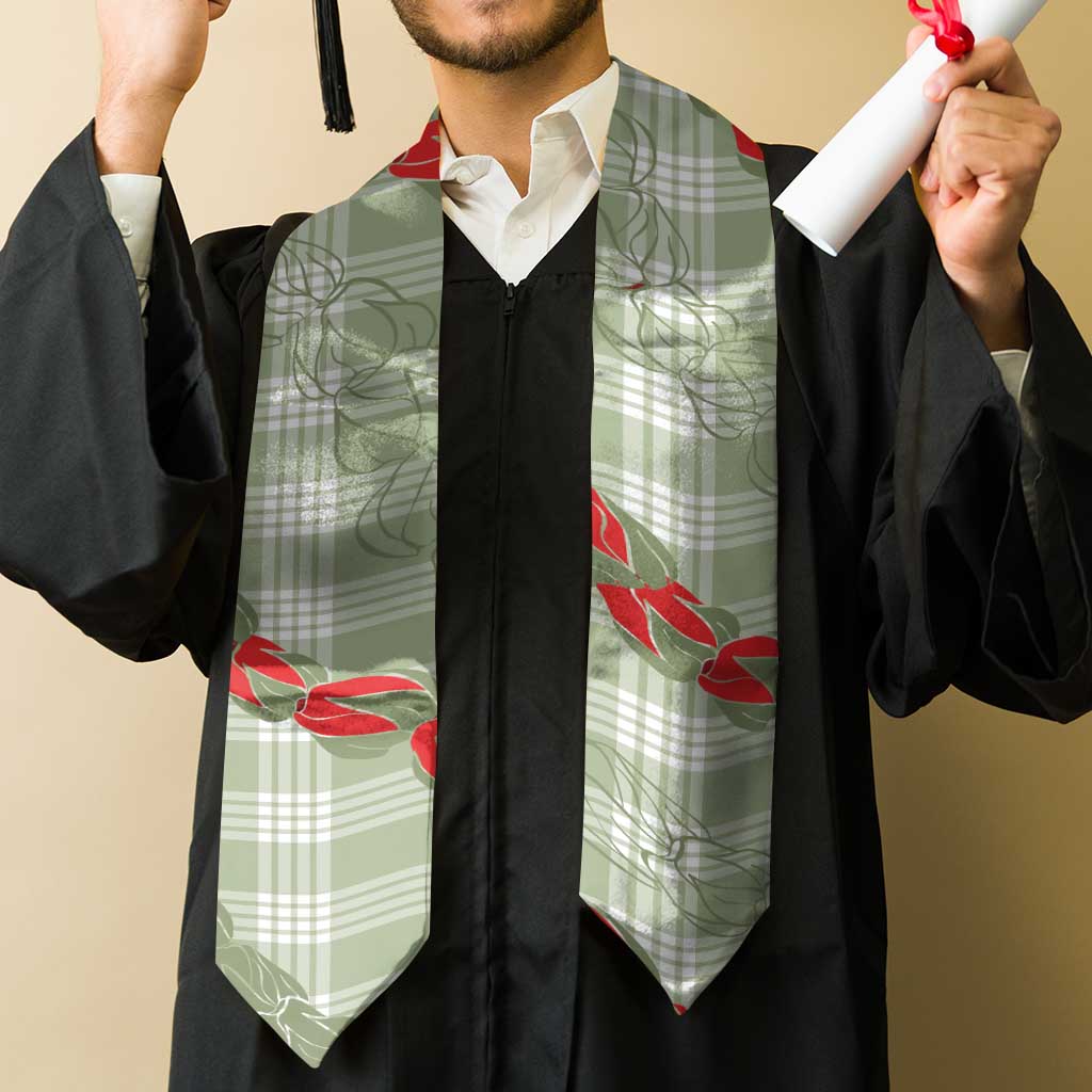 Omaomao Aloha Hawaii Graduation Stole Rosebud Lei With Palaka Motif LT14 - Polynesian Pride
