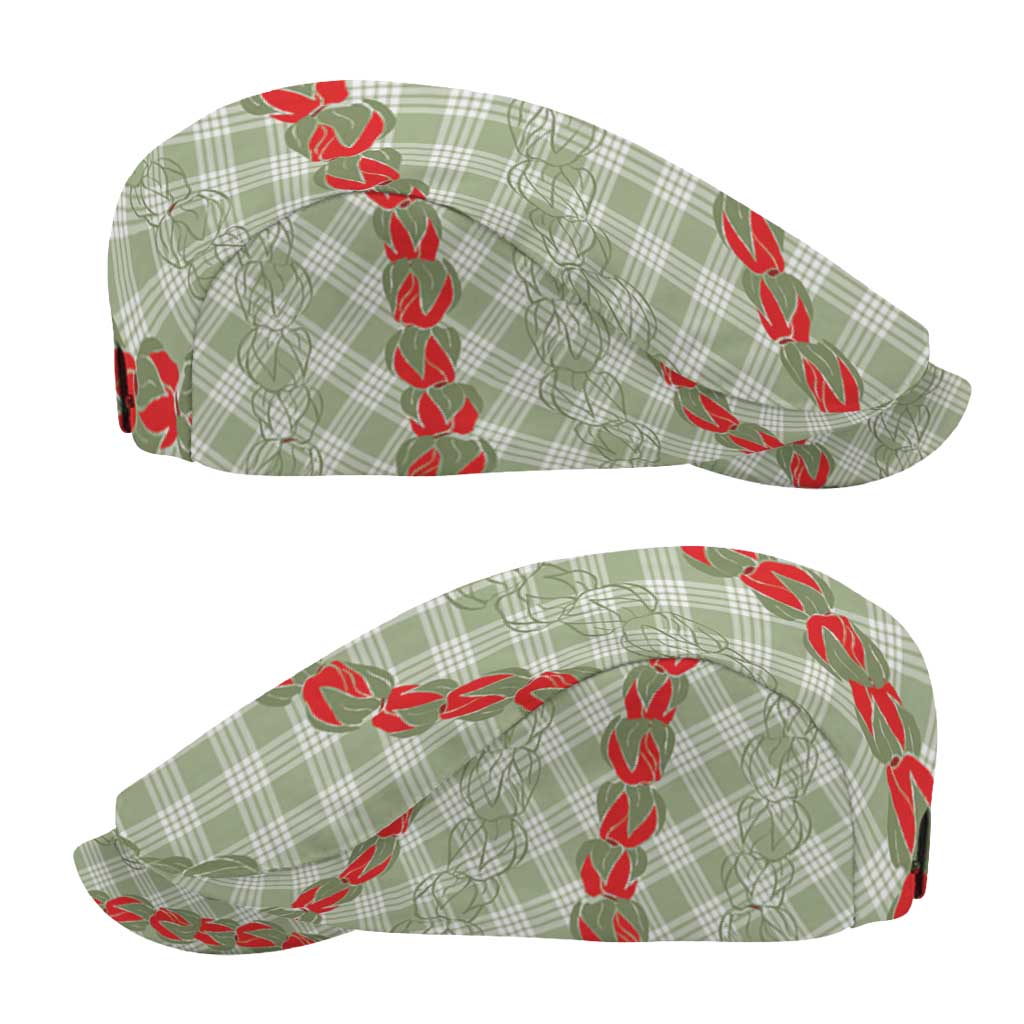 Omaomao Aloha Hawaii Jeff Hat Rosebud Lei With Palaka Motif - Polynesian Pride