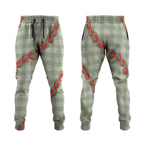 Omaomao Aloha Hawaii Jogger Pants Rosebud Lei With Palaka Motif - Polynesian Pride