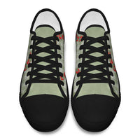 Omaomao Aloha Hawaii Low Top Shoes Rosebud Lei With Palaka Motif - Polynesian Pride