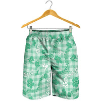 Omaomao Aloha Hawaii Shorts for Men Plumeria Lei With Palaka Motif LT14 - Polynesian Pride