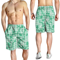 Omaomao Aloha Hawaii Shorts for Men Plumeria Lei With Palaka Motif LT14 - Polynesian Pride
