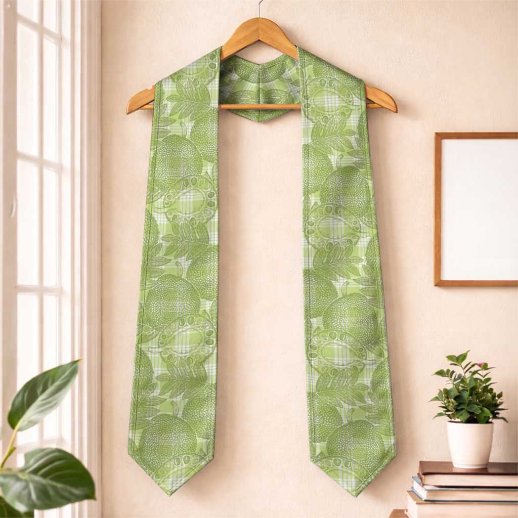 Omaomao Hawaii Breadfruit Palaka Motifs Graduation Stole LT14 One Size Green - Polynesian Pride