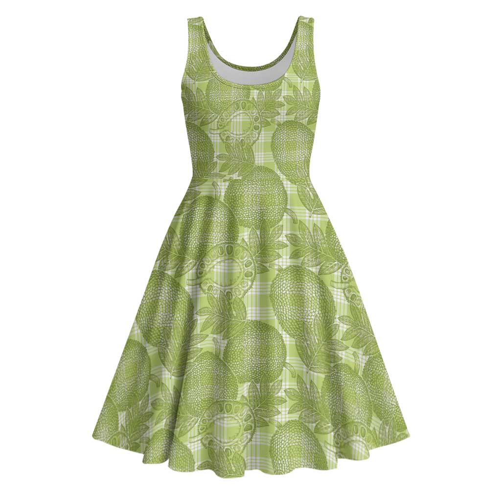 Omaomao Hawaii Breadfruit Palaka Motifs Midi Dress LT14 Green - Polynesian Pride