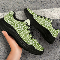 Omaomao Palaka Quilt Hawaii Chunky Sneakers Hawaiian Tropical Monstera Sea Turtle LT14 - Polynesian Pride