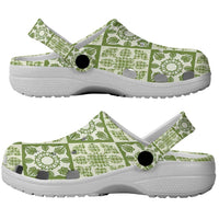 Omaomao Palaka Quilt Hawaii Clogs Shoes Hawaiian Tropical Monstera Sea Turtle LT14 - Polynesian Pride