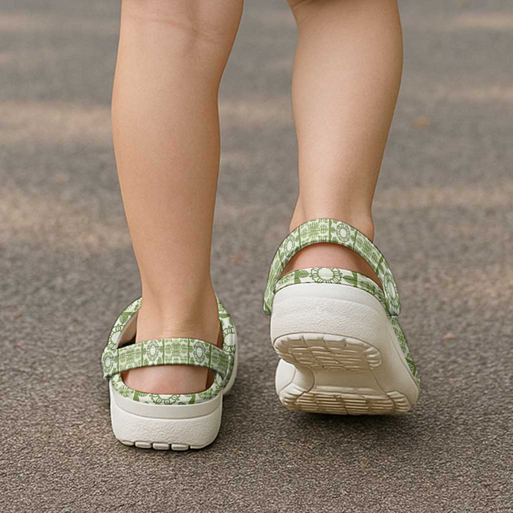 Omaomao Palaka Quilt Hawaii Clogs Shoes Hawaiian Tropical Monstera Sea Turtle LT14 - Polynesian Pride