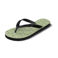 Omaomao Palaka Quilt Hawaii Flip Flops Hawaiian Tropical Monstera Sea Turtle LT14 - Polynesian Pride