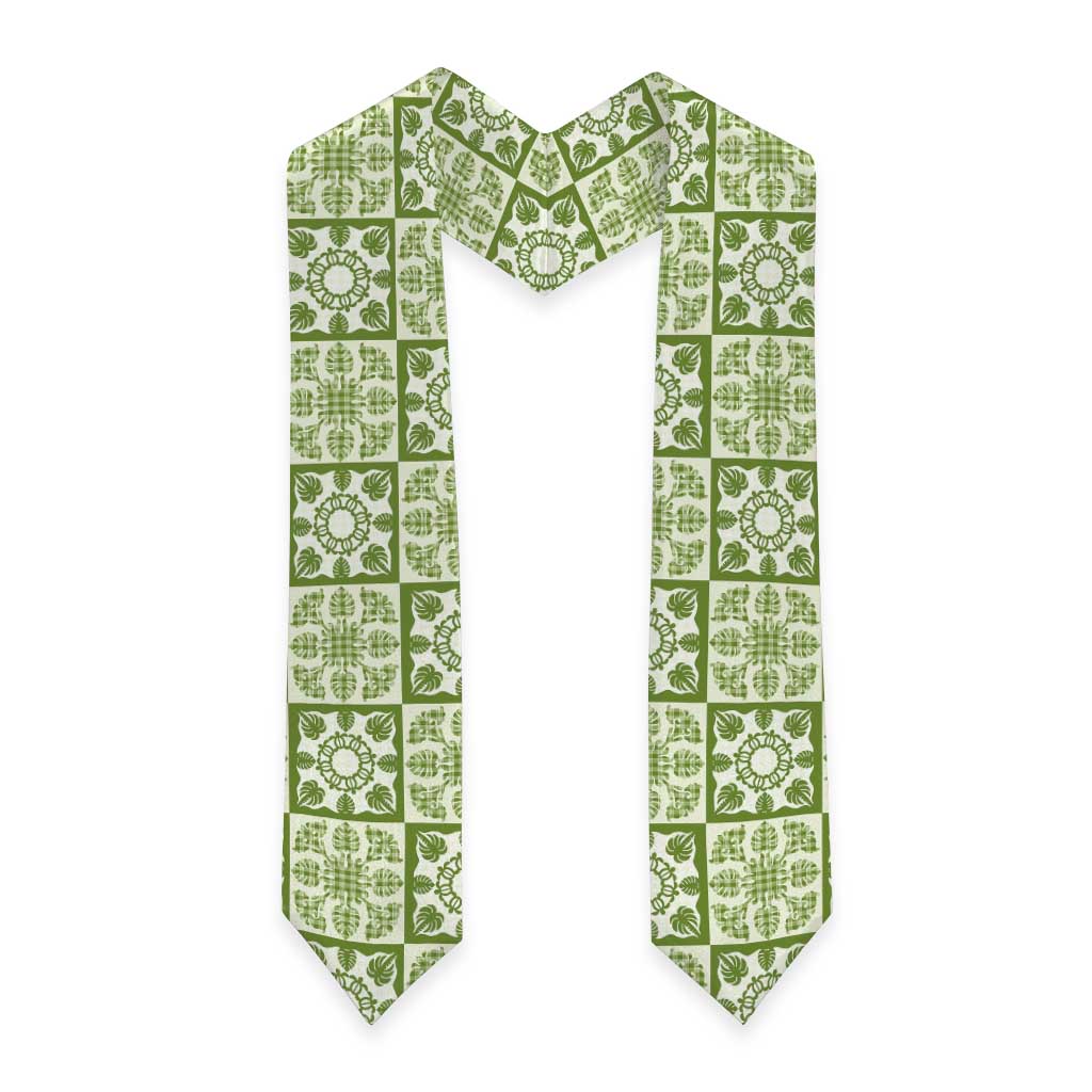 Omaomao Palaka Quilt Hawaii Graduation Stole Hawaiian Tropical Monstera Sea Turtle LT14 - Polynesian Pride