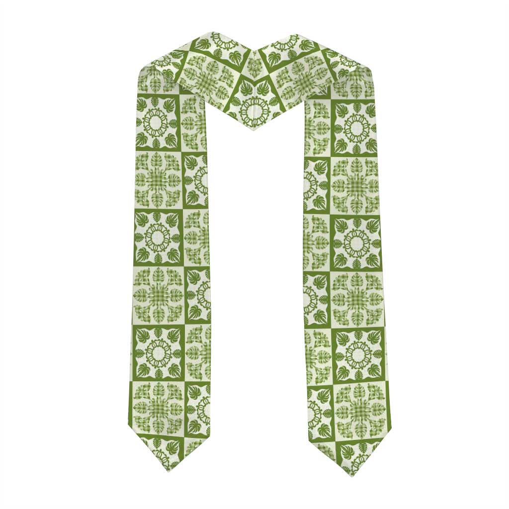 Omaomao Palaka Quilt Hawaii Graduation Stole Hawaiian Tropical Monstera Sea Turtle LT14 - Polynesian Pride