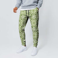 Omaomao Palaka Quilt Hawaii Jogger Pants Hawaiian Tropical Monstera Sea Turtle LT14 - Polynesian Pride