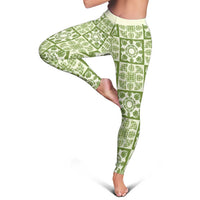 Omaomao Palaka Quilt Hawaii Leggings Hawaiian Tropical Monstera Sea Turtle LT14 - Polynesian Pride