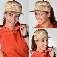 Orange Hawaii Tiare and Shell Lei Snapback Cap Hawaiian Palaka Luxury Vibes - Polynesian Pride