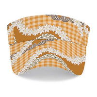 Orange Hawaii Tiare and Shell Lei Sun Visor Cap Hawaiian Palaka Luxury Vibes LT14 - Polynesian Pride