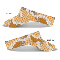 Orange Hawaii Tiare and Shell Lei Sun Visor Cap Hawaiian Palaka Luxury Vibes LT14 - Polynesian Pride