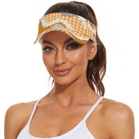 Orange Hawaii Tiare and Shell Lei Sun Visor Cap Hawaiian Palaka Luxury Vibes LT14 - Polynesian Pride