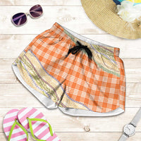 Orange Palaka Hawaii Leis Elegant Vibes Shorts for Women LT14 Orange - Polynesian Pride