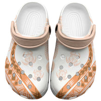 Orange Polynesian Tribal Turtle Floral Pattern Clogs Shoes - Polynesian Pride