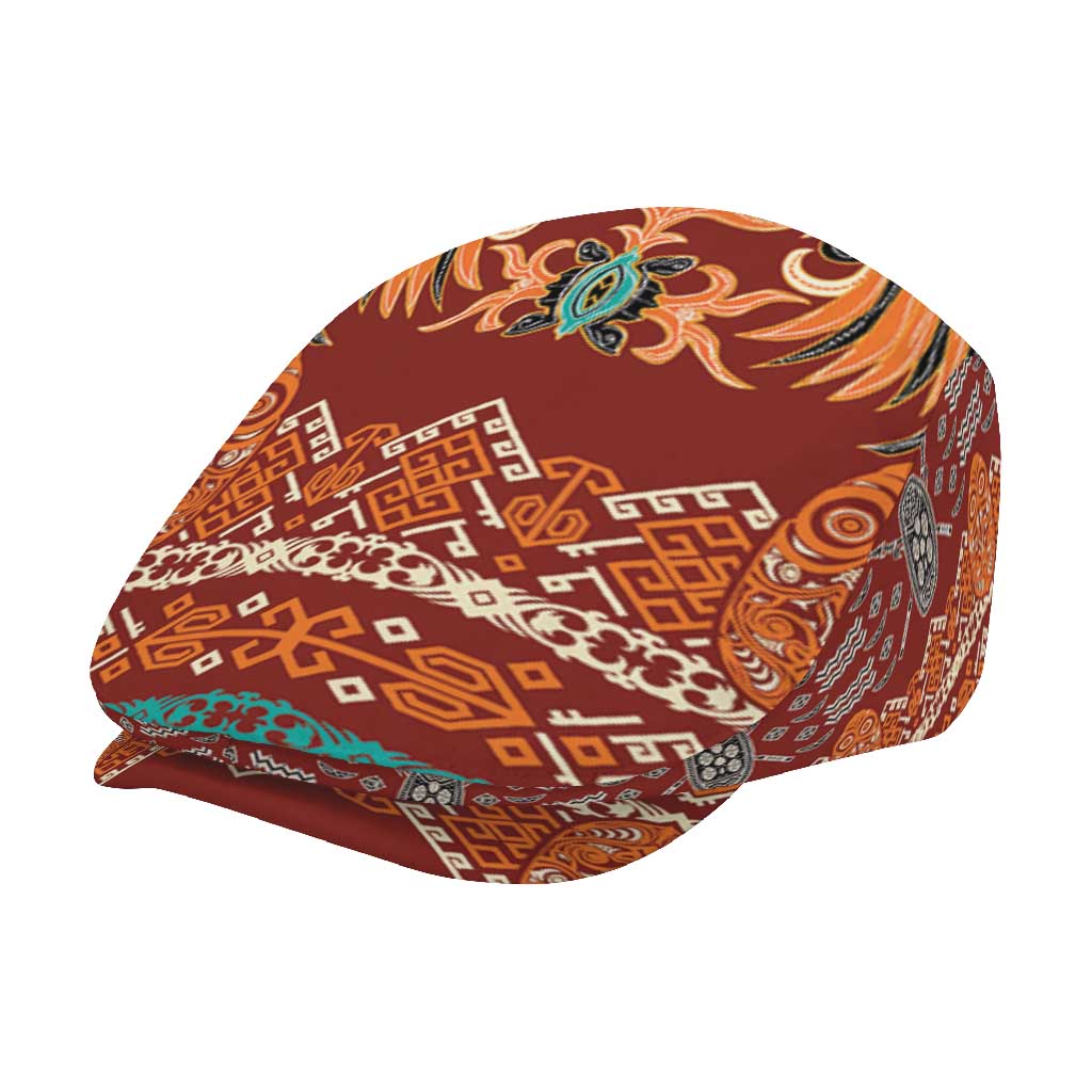 Oxblood Batik Papua-inspired Pattern Jeff Hat - Polynesian Pride