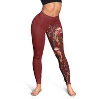 Oxblood Bird of Batik Papua Leggings Exotic Natural Wealth of Papua - Polynesian Pride