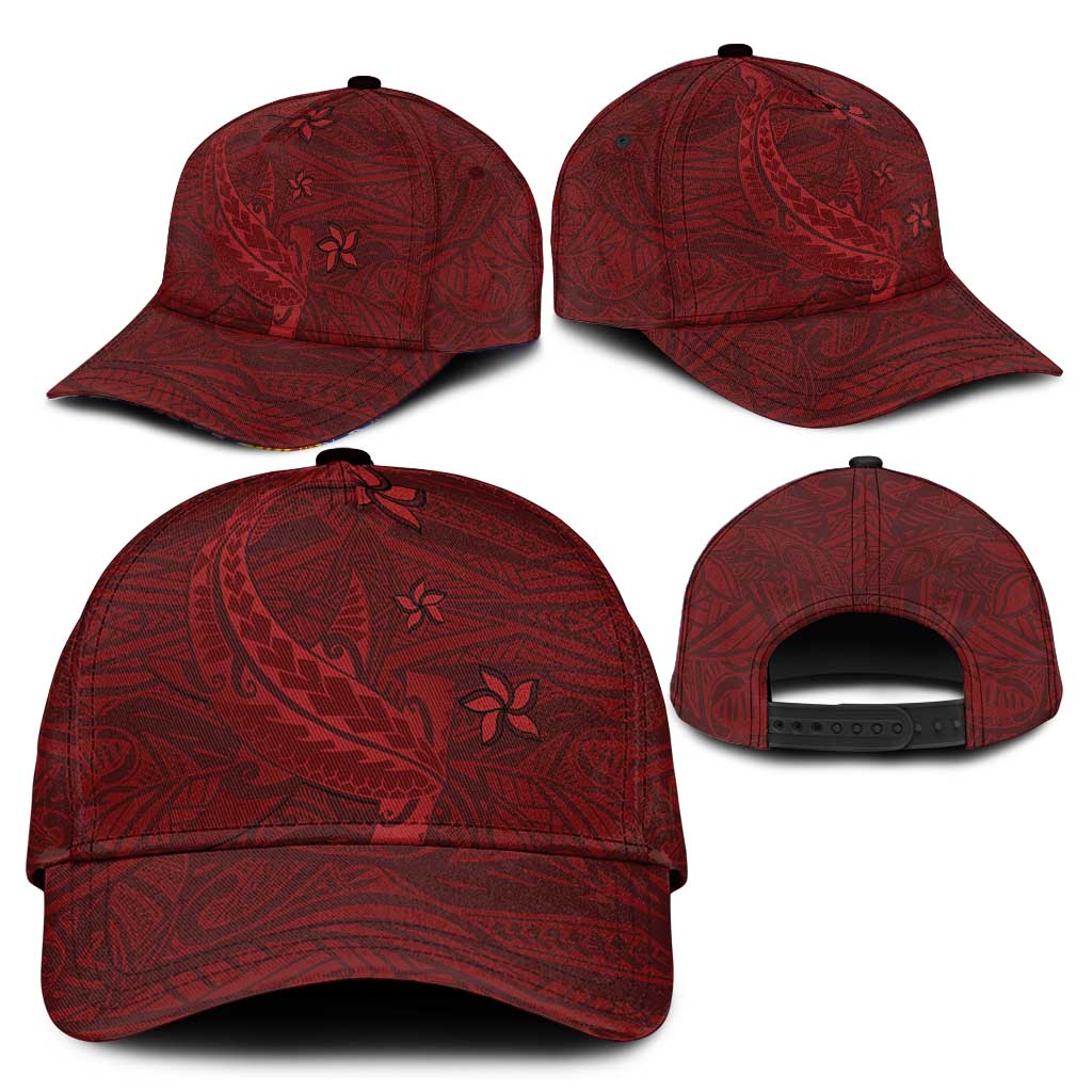 Oxblood Polynesia Classic Cap Hawaiian Tribal Hammerhead Shark Tattoo LT14