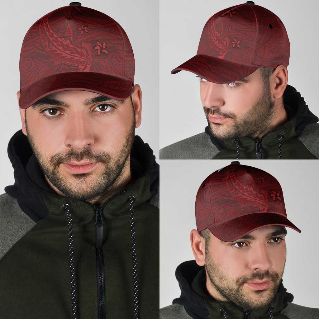 Oxblood Polynesia Classic Cap Hawaiian Tribal Hammerhead Shark Tattoo LT14