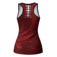 Oxblood Polynesia Hollow Tank Top Hawaiian Tribal Hammerhead Shark Tattoo LT14 - Polynesian Pride