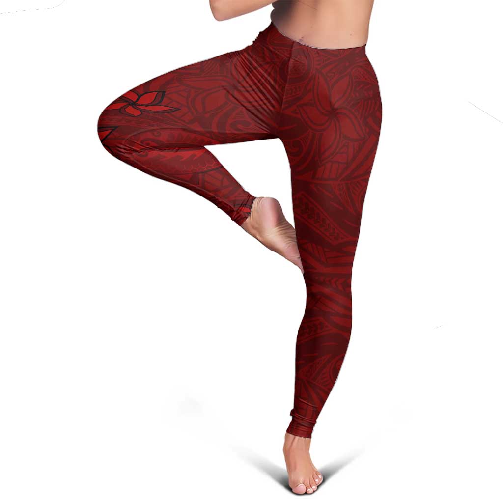 Oxblood Polynesia Leggings Hawaiian Tribal Hammerhead Shark Tattoo - Polynesian Pride