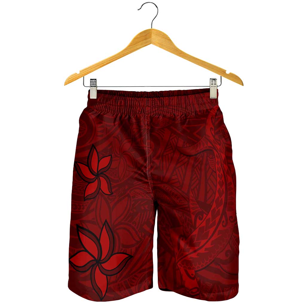 Oxblood Polynesia Shorts for Men Hawaiian Tribal Hammerhead Shark Tattoo LT14 - Polynesian Pride