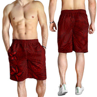 Oxblood Polynesia Shorts for Men Hawaiian Tribal Hammerhead Shark Tattoo LT14 - Polynesian Pride