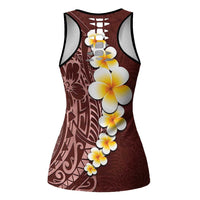 Oxblood Tropical Plumeria Galaxy Polynesian Art Hollow Tank Top LT14 - Polynesian Pride