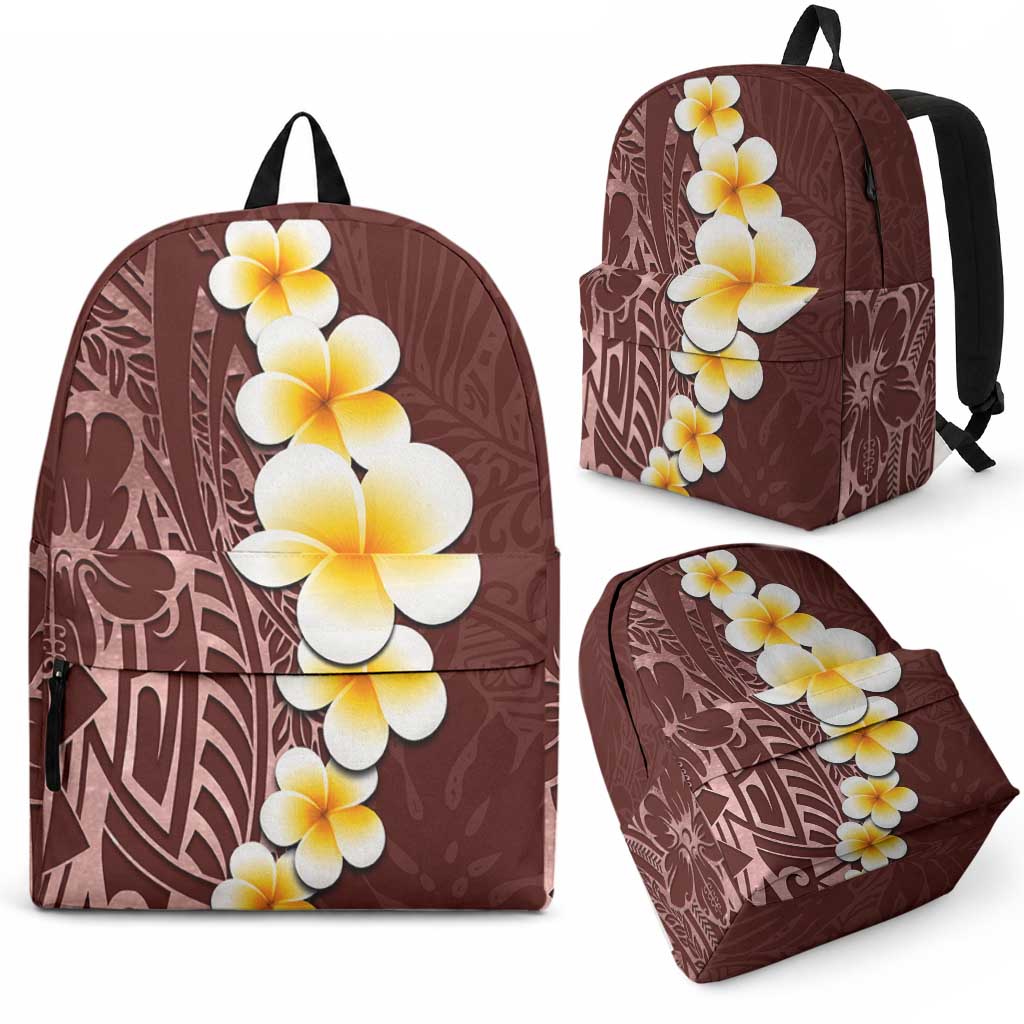 Oxblood Tropical Plumeria With Galaxy Polynesian Art Backpack LT14 - Polynesian Pride