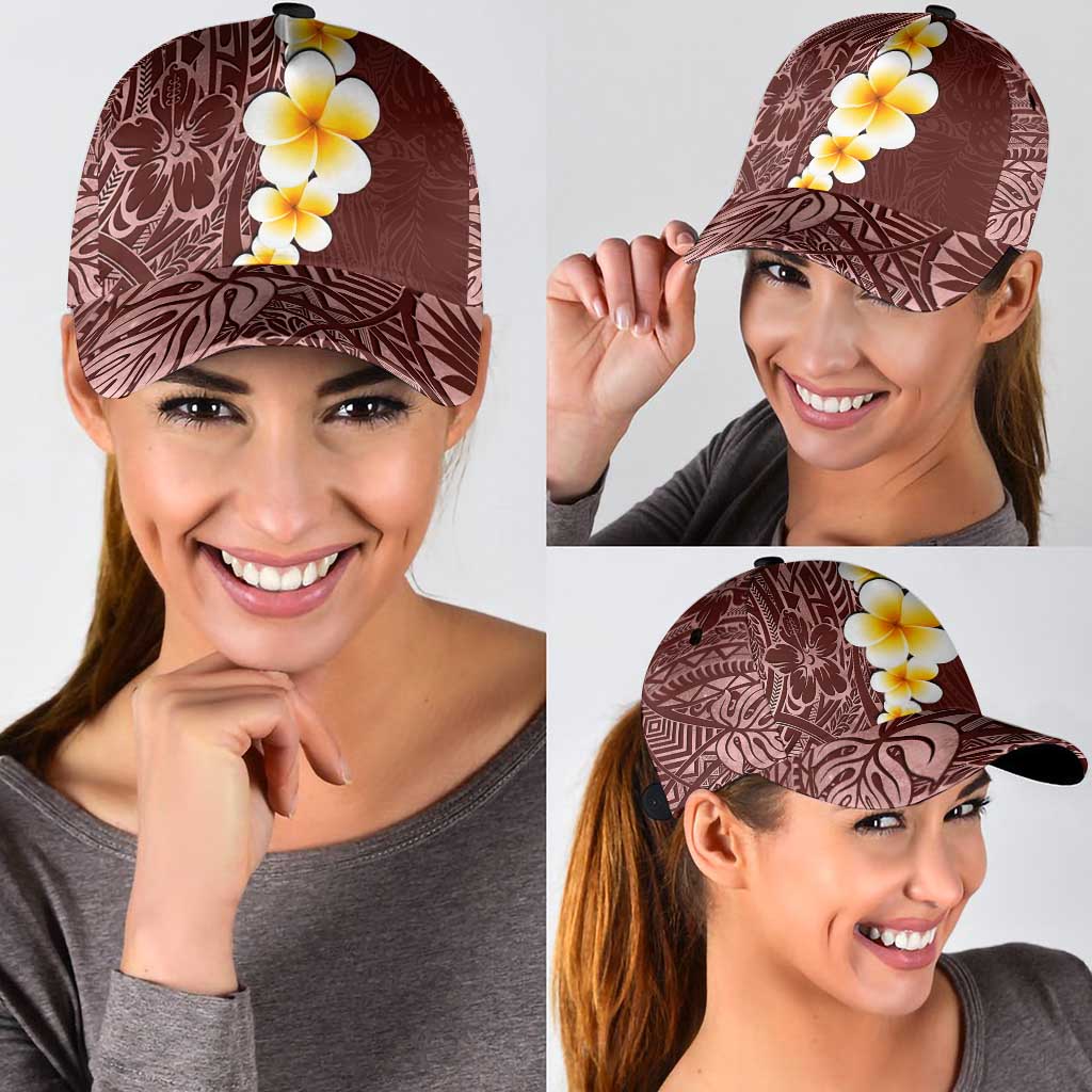 Oxblood Tropical Plumeria With Galaxy Polynesian Art Classic Cap LT14