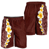 Oxblood Tropical Plumeria With Galaxy Polynesian Art Shorts for Men LT14 - Polynesian Pride