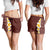 Oxblood Tropical Plumeria With Galaxy Polynesian Art Shorts for Women - Polynesian Pride