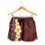Oxblood Tropical Plumeria With Galaxy Polynesian Art Shorts for Women - Polynesian Pride