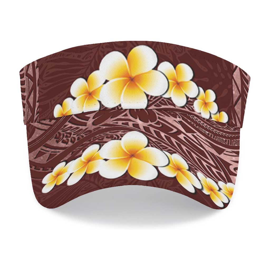 Oxblood Tropical Plumeria With Galaxy Polynesian Art Sun Visor Cap LT14 - Polynesian Pride