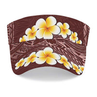 Oxblood Tropical Plumeria With Galaxy Polynesian Art Sun Visor Cap LT14 - Polynesian Pride