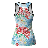 Palaka with Honu and Plumeria Hollow Tank Top Hawaiian Heritage Spirit - Polynesian Pride