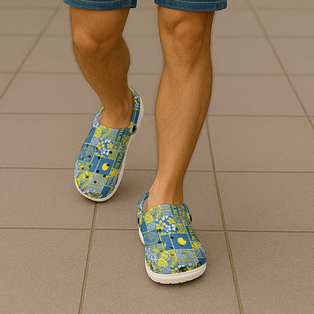 Palau Ungil Kurismas Clogs Shoes Pacific Patchwork Xmas Vibes - Polynesian Pride