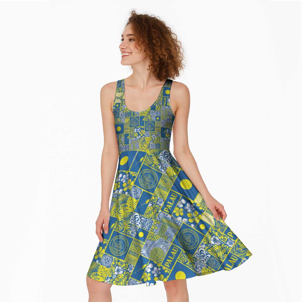 Palau Ungil Kurismas Midi Dress Pacific Patchwork Xmas Vibes - Polynesian Pride