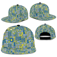 Palau Ungil Kurismas Snapback Cap Pacific Patchwork Xmas Vibes - Polynesian Pride