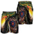 Papua New Guinea and Australia Together Shorts for Men Bird of Paradise and Kangaroo Melanesian Aboriginal Motifs - Polynesian Pride