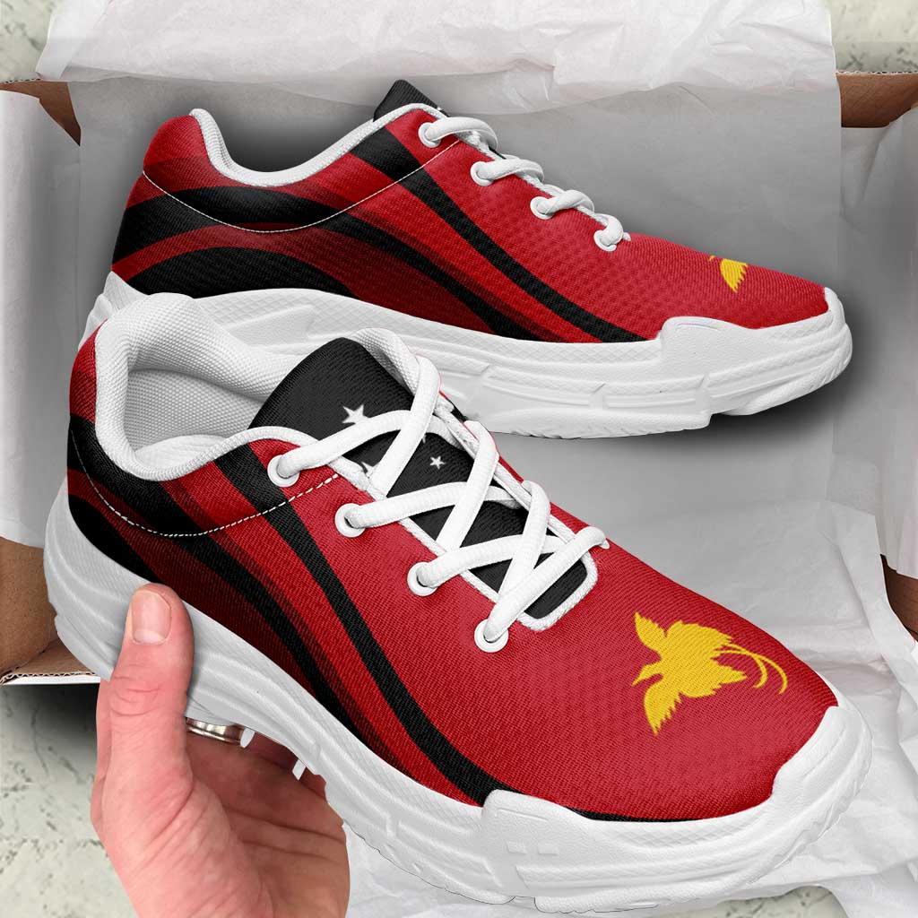 Papua New Guinea Chunky Sneakers Flag-Inspired Curve Style LT05 - Polynesian Pride